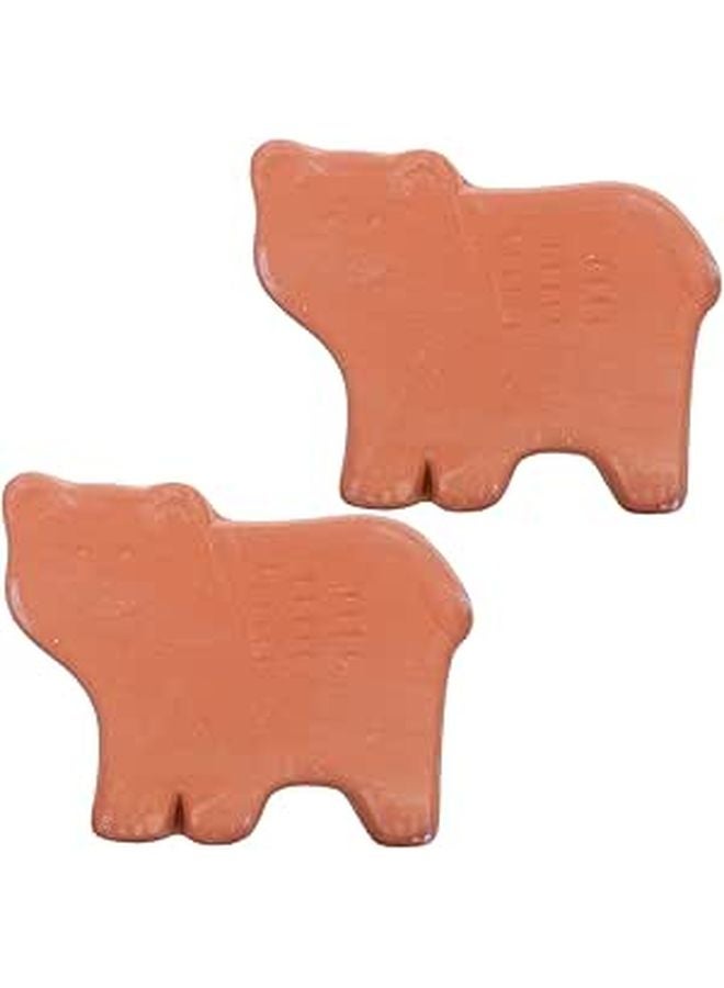 Terracotta Bread Warming Stone Set Of 2 Tortilla Warmer For Food Serving - Image 1