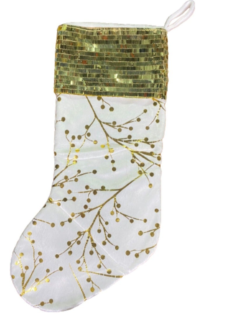 Vitacelli Golden Snow White Stocking, Family Holiday Decorations, Birthday