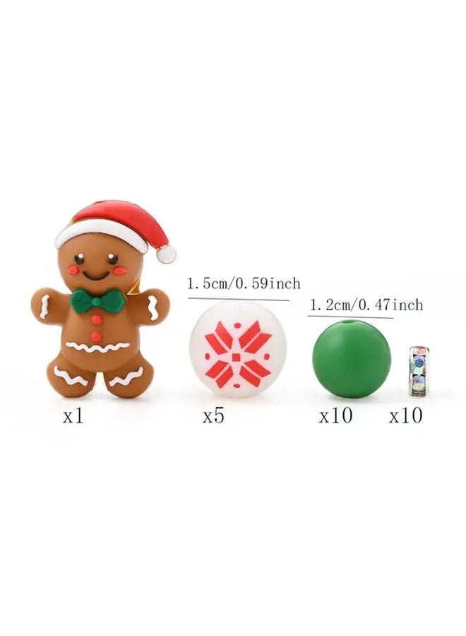 مجموعة خرز السيليكون لعيد الميلاد 26 قطعة ملون 9 أساور يدوية صناعية ميدالية مفاتيح هدية عطلات - Image 1