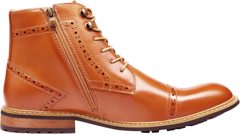 Bruno Marc Men's Dress Ankle Motorcycle Boots - Brown - Image 3