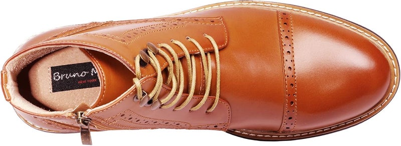 Bruno Marc Men's Dress Ankle Motorcycle Boots - Brown - Image 4