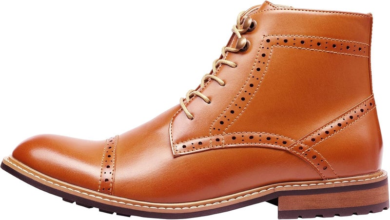 Bruno Marc Men's Dress Ankle Motorcycle Boots - Brown - Image 2