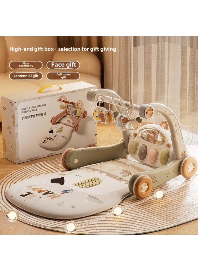 Baby Pedal Piano Trolley Fitness Rack Baby Educational Early Education Toys Newborn Fitness Toys Gift Box-Color:Bluetooth Version [double-sided Piano] Bud Gray Small Plane Story Machine Ordinary Battery Screwdriver  - Image 3