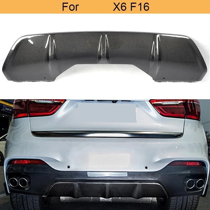 QASULER Carbon Fiber Rear Bumper Diffuser Lip for BMW X6 F16 - Image 4