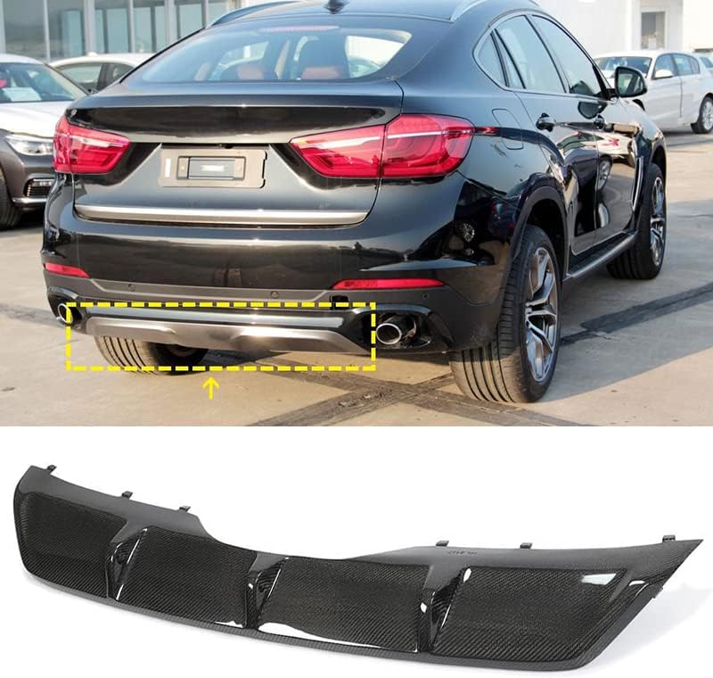 QASULER Carbon Fiber Rear Bumper Diffuser Lip for BMW X6 F16 - Image 3