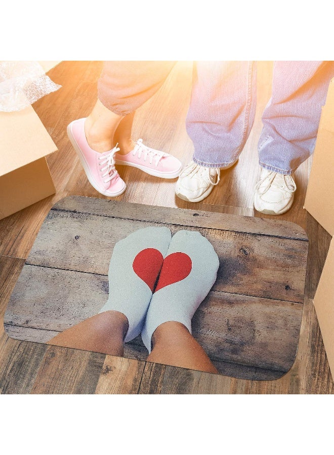 Status Super Soft Anti Slip Heart Shape Bath Mat/Door Mat/Bathroom/Bedroom/Living/Gifting/Valentine's Day Gift Mat/Couple Gift/Birthday Gift/Home Decoration/Loved Ones 15" x 23" (Pack of 1) - Image 5