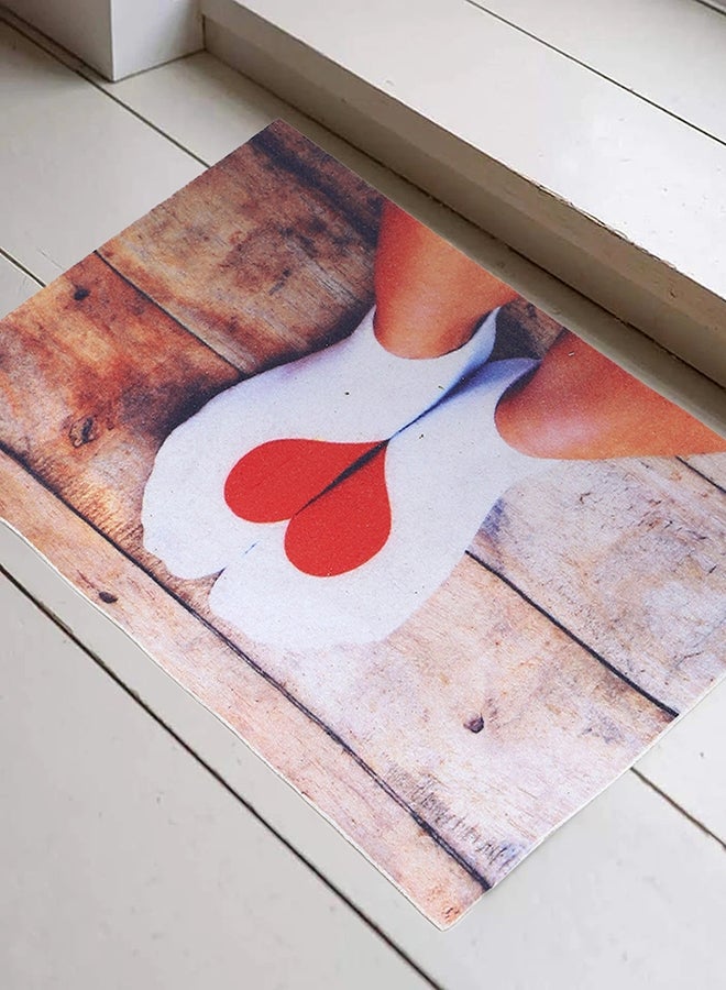 Status Super Soft Anti Slip Heart Shape Bath Mat/Door Mat/Bathroom/Bedroom/Living/Gifting/Valentine's Day Gift Mat/Couple Gift/Birthday Gift/Home Decoration/Loved Ones 15" x 23" (Pack of 1) - Image 1