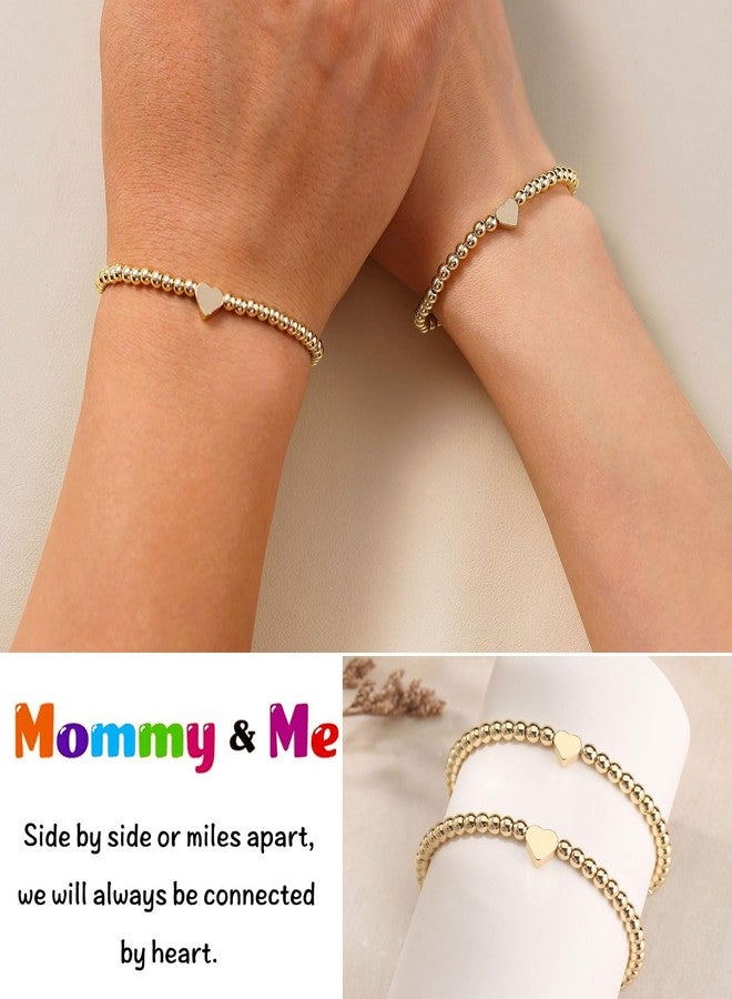AULSIEY First Day of Kindergarten School Bracelet for Mommy and Me,Back to School Outfits for Girls,First Day of Pre School Pre K Bracelet for Mother Daughter,Matching Heart Bracelets (Golden Pre K) - Image 4