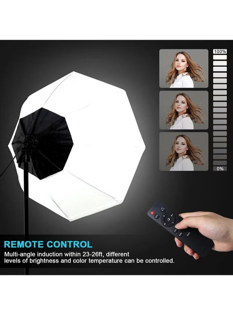Sharpdo Photography Softbox Lighting Kit with 380W 3 Colors Remote LED Bulbs,Soft Boxes and Carry Bag for Video Recording, Portraits Shooting - Image 2