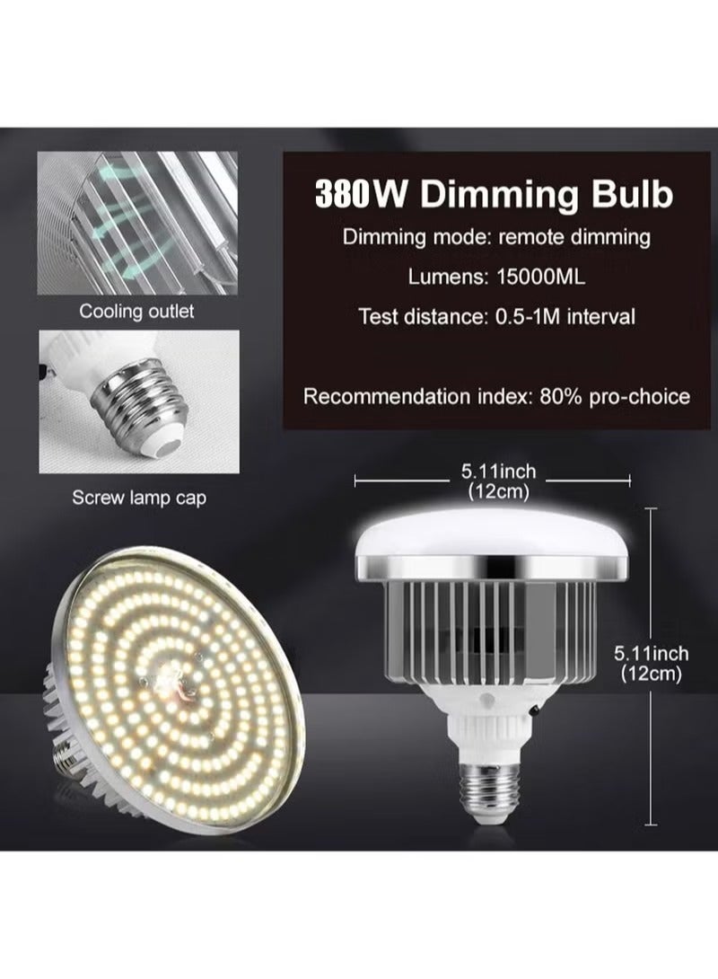 Sharpdo Photography Softbox Lighting Kit with 380W 3 Colors Remote LED Bulbs,Soft Boxes and Carry Bag for Video Recording, Portraits Shooting - Image 3