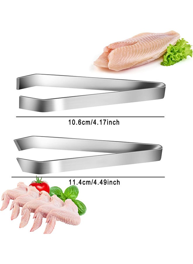 Depend 2 Pieces Fish Bone Tweezers Set Includes Stainless Steel Tongs Tweezers Fish Scale Scraper Removers Flat And Slant Tweezers Pliers For Chef Cooking Utensils, Sea Food, Beauty Tools  - Image 2