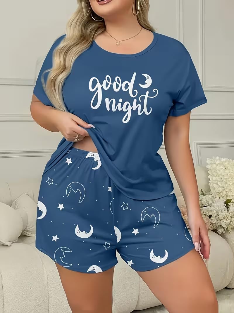 Celary Korean Women Cotton Blend Night Suit Set | Half Sleeve Printed T-Shirt & Shorts Co-Ord Set | Soft & Comfortable Sleepwear - Image 4