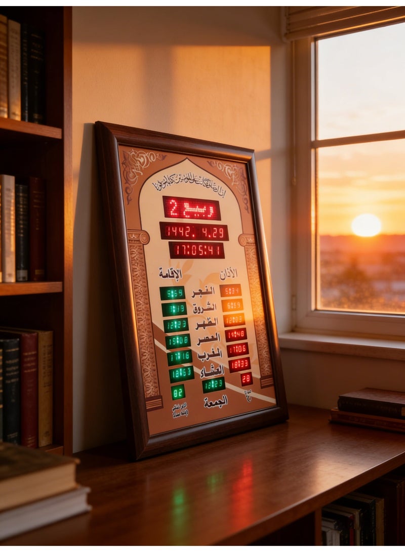 AZ7058-6 Azan Clock, LED Muslim Prayer, Athan Wall, Reading Home/Office/Mosque Digital Azan Home Decor. 58×5×70cm - Image 2