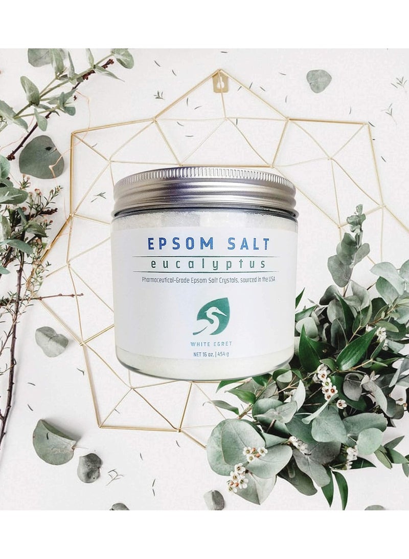 White Egret Personal Care, Epsom Salt, Eucalyptus, 16 oz (454 g)