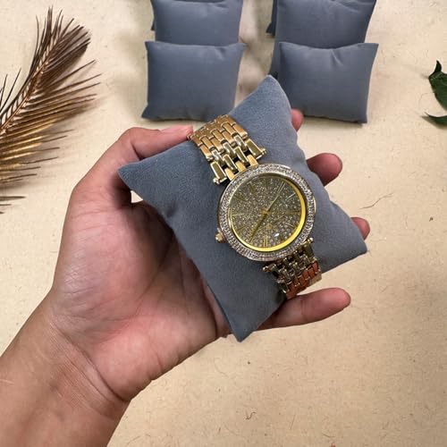 La Trove Watch and Bracelet Organizer Pillow Set, Drawer Display for Bangle Jewelry Storage Holder, Showcase & Wardrobe Organizer, Pack of 2, Grey - Image 3