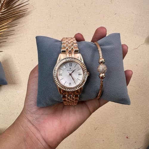 La Trove Watch and Bracelet Organizer Pillow Set, Drawer Display for Bangle Jewelry Storage Holder, Showcase & Wardrobe Organizer, Pack of 2, Grey - Image 4