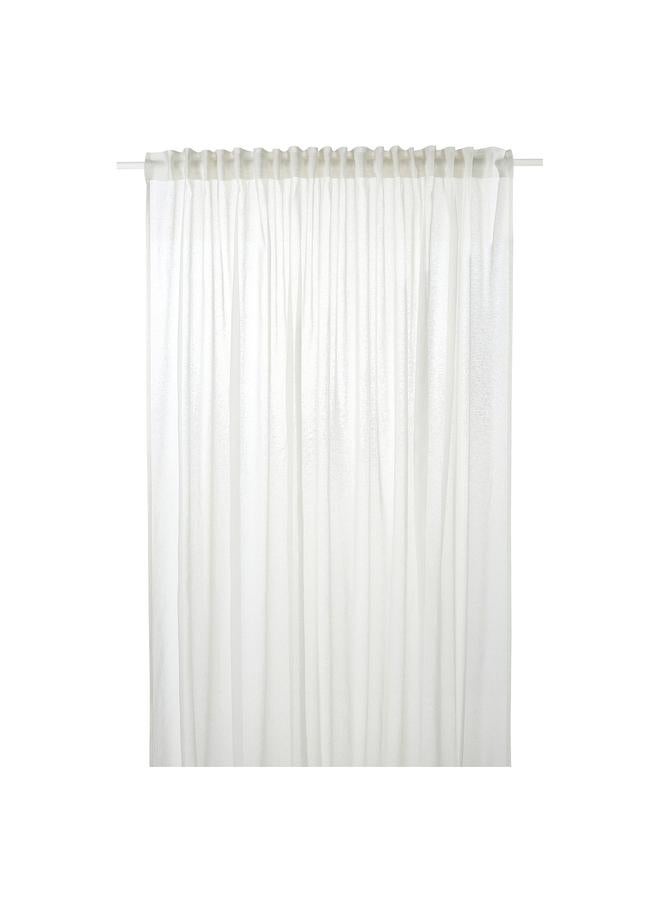 erorex Sheer Curtain, 1 Piece, Off-White/With Heading Tape, 300X300 Cm - Image 1