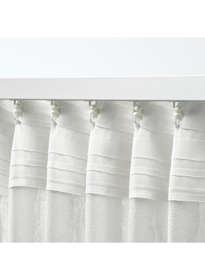 erorex Sheer Curtain, 1 Piece, Off-White/With Heading Tape, 300X300 Cm - Image 4