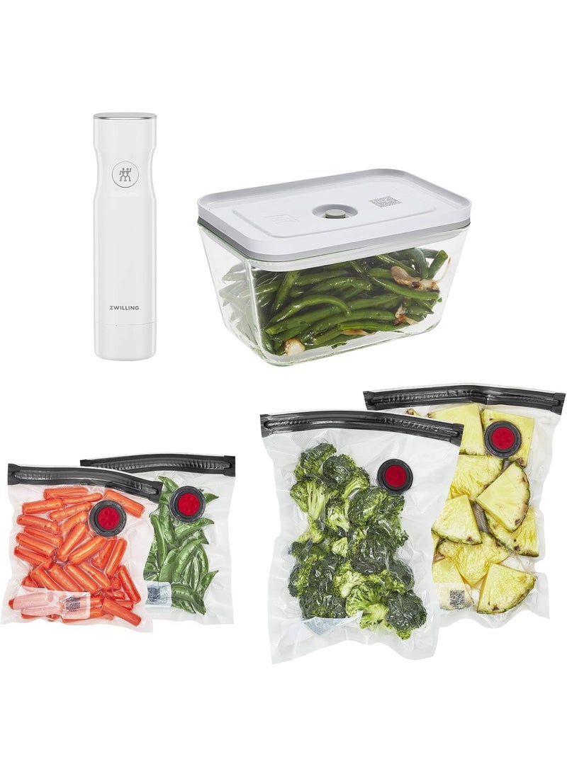 Zwilling ZWILLING Fresh  Save Vacuum Sealer Machine Starter Set with Airtight Food Storage Container Glass Sous Vide Bags Meal Prep  - Image 1