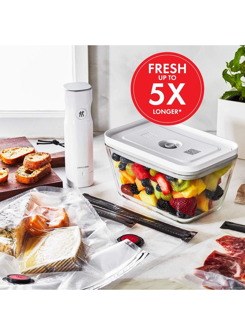 Zwilling ZWILLING Fresh  Save Vacuum Sealer Machine Starter Set with Airtight Food Storage Container Glass Sous Vide Bags Meal Prep  - Image 2