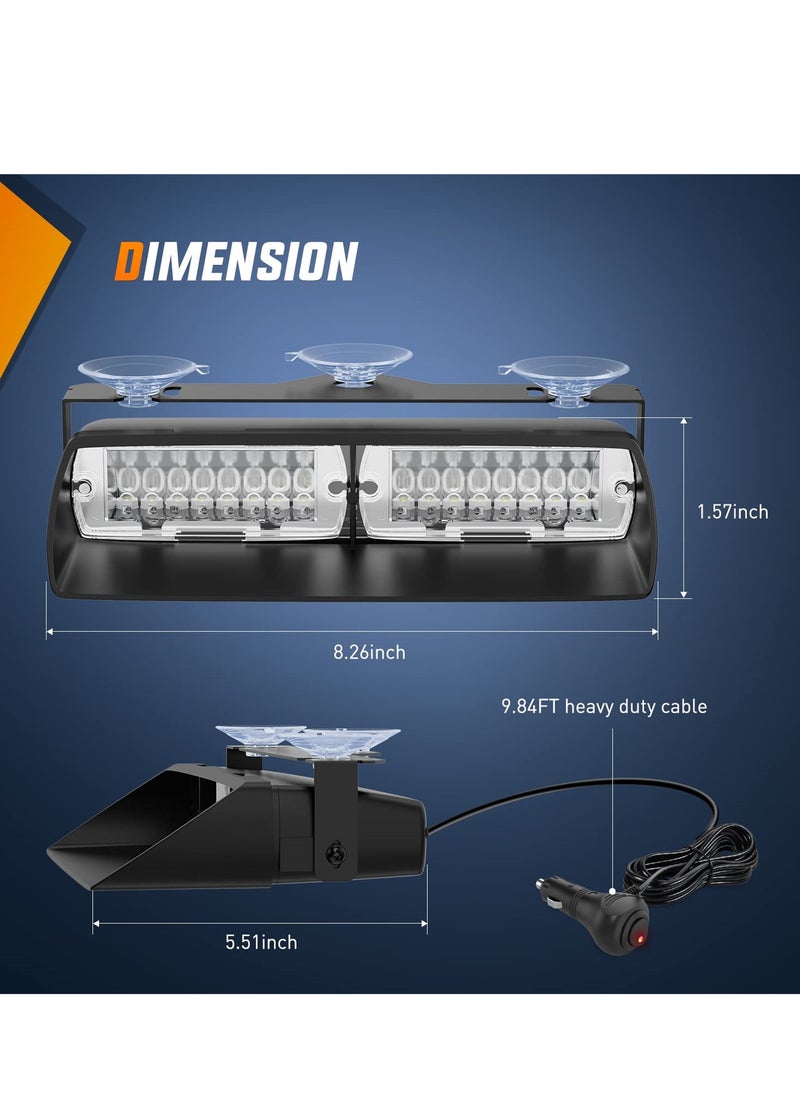 SYOSI - LED Emergency Strobe Lights with Suction Cups, Super Bright Windshield Hazard Warning Safety Flash Lights for Police, Firefighters, and Emergency Vehicles - Image 1