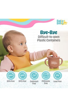 Babies Basic Multi Purpose 2 In 1 Silicone Cup With Interchangable Straw And Snack Lid  - Image 4