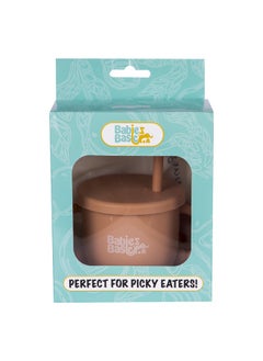 Babies Basic Multi Purpose 2 In 1 Silicone Cup With Interchangable Straw And Snack Lid  - Image 5