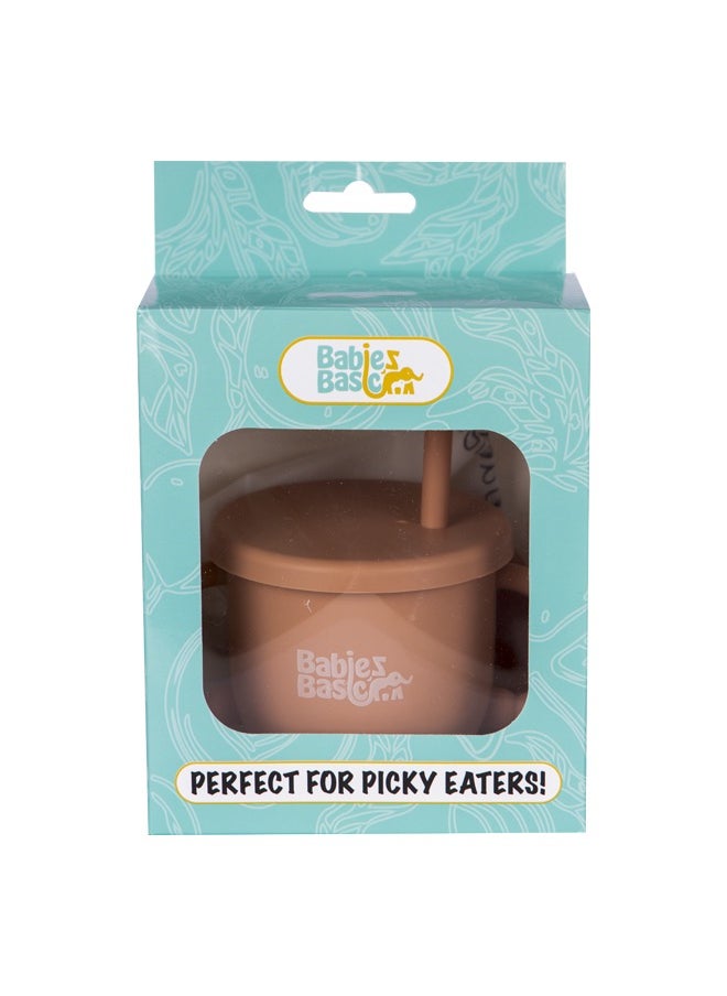 Babies Basic - Multi Purpose 2 In 1 Silicone Cup With Interchangable Straw And Snack Lid - Image 1