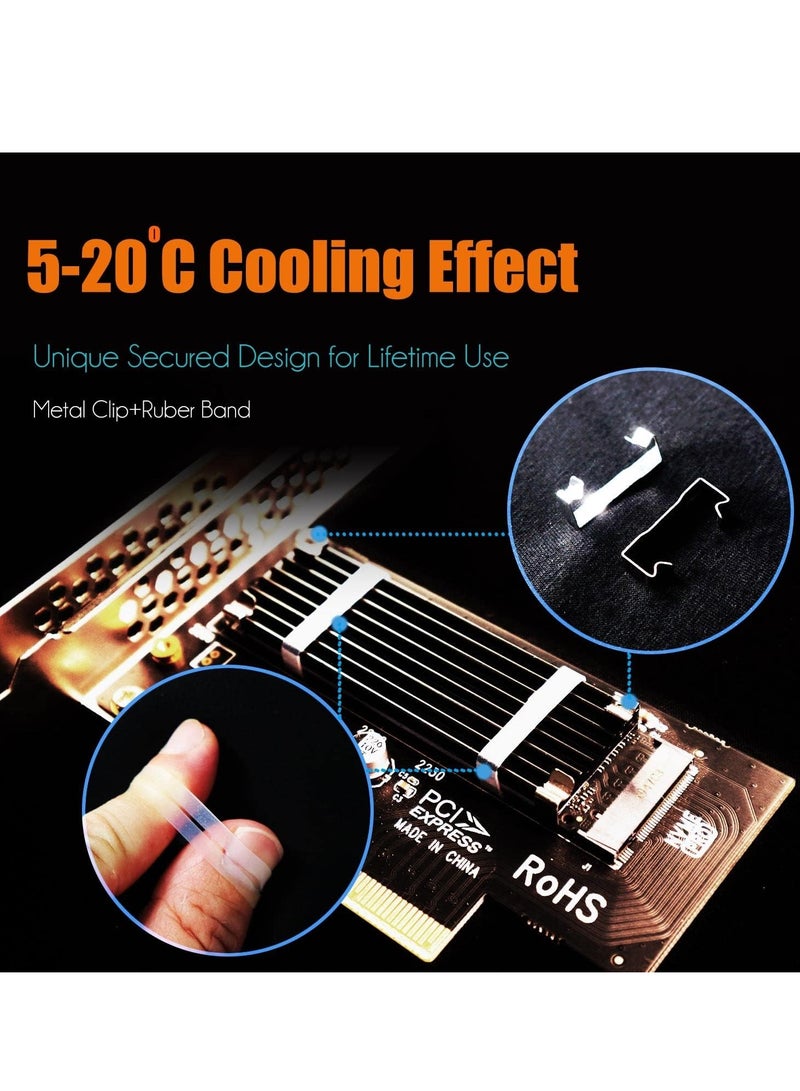 M.2 PCIe NVMe 4.0/3.0 Adapter with 0.12" Thick M.2 Heatsink for M.2 PCI SSD (NVMe and AHCI), PCIE 3.0X 4 Full Speed, Desktop Mount (PA09-HS) - Image 4