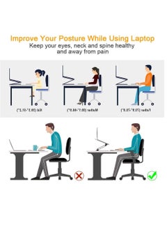Excefore Adjustable Laptop Stand, Portable Laptop Computer Stand Rriser & Multi-Angle Stand with Heat-Vent to Elevate Laptop Holder Fit  - Image 3