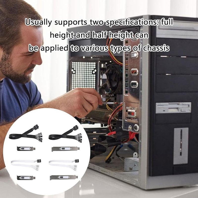 White PC External Power Switch Extension Cord Metal Mounting Bracket for Case Modifications - Image 3