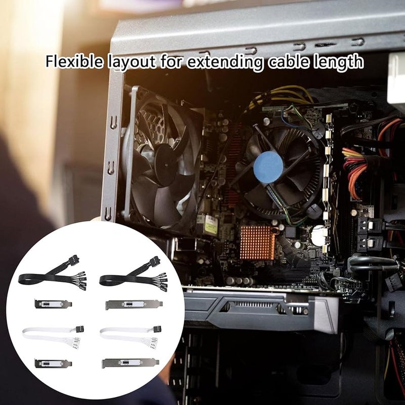 White PC External Power Switch Extension Cord Metal Mounting Bracket for Case Modifications - Image 5