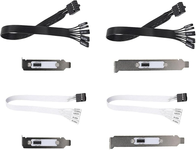 White PC External Power Switch Extension Cord Metal Mounting Bracket for Case Modifications - Image 4