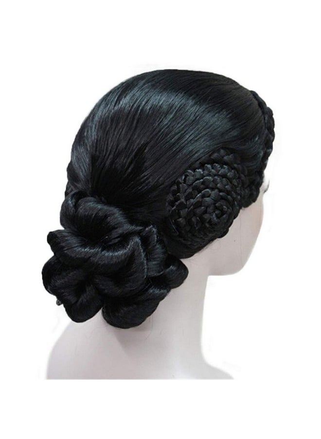 Aimole - Braid Updo Bun Wig Black Wigs Synthetic Cosplay Women Hair - Image 1