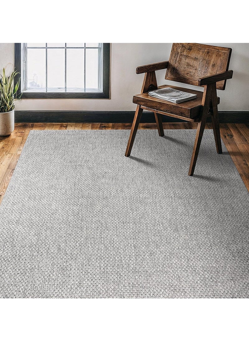 KYD Easy Jute Rug Indoor Outdoor Farmhouse Area Rugs for LivingRoom Patio and Kitchen Rug, Solid BohoWoven Design, Easy-Cleaning, WashableOutside Carpet Alfombras (120x80cm) - Image 1
