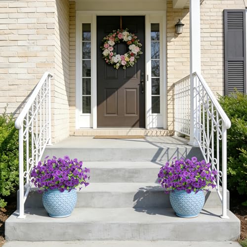ADXORA 12 Bundles Morning Glory Artificial Flowers for Outdoor Decoration UV Resistant Fake Plastic Plants Artificial Greenery for Indoor Outdoor Garden Patio Window Box Home Decor - Image 4