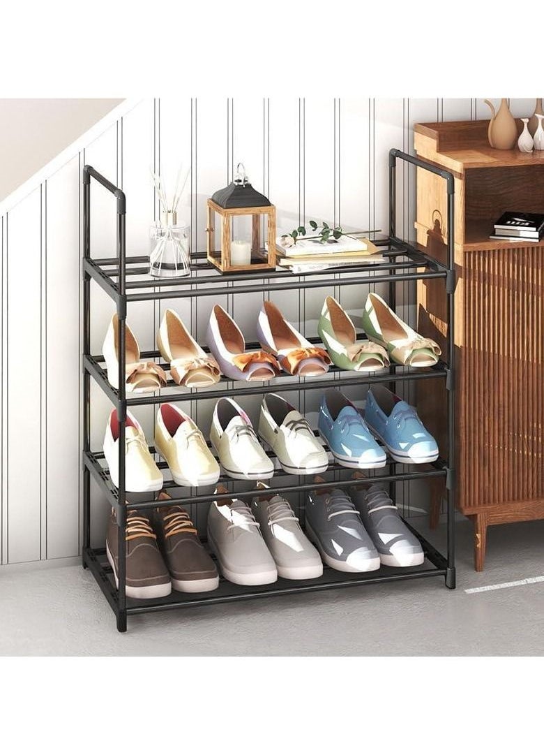 Cool Baby COOLBABY 5 Layer Metal Shoe Rack Adjustable Shoe Rack Storage Organizer Stackable Boot And Shoe Storage For Entrances Hallways Living Rooms Closets Black  - Image 5
