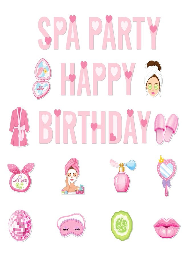 Lide Road Spa Birthday Party Banners Cosmetic Banner Makeup Hanging Bunting Banners Spa Party Backdrop for Makeup Theme Birthday Partys Supplies - Image 2