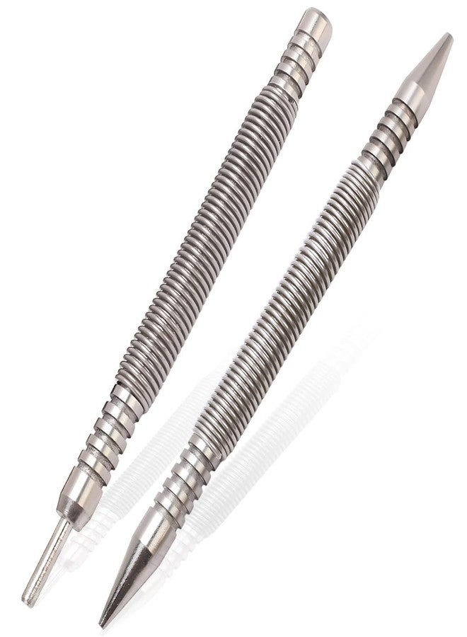 Saipor Saipe 2pcs Dual Head Nail Setter and Hinge Pin Remover Punch Set, 3/32″& 1/16″Heads Hammerless Spring Nail Set, 3500 PSI Striking Force Spring Loaded Nail Punch - Image 1