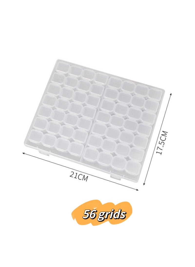 56 grid plastic transparent box, detachable storage and storage box, reusable jewelry bead storage box, fishing gear box container, suitable for bead DIY craft fishing small items