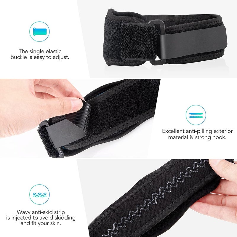 AGPtek Elbow Brace for Tendonitis and Tennis Elbow 2 Pack, Tennis Golfers Elbow Support Arm Band Pain Relief Elbow Wrap Weightlifting Elbow Strap with Compression Pad for Men & Women - Image 5