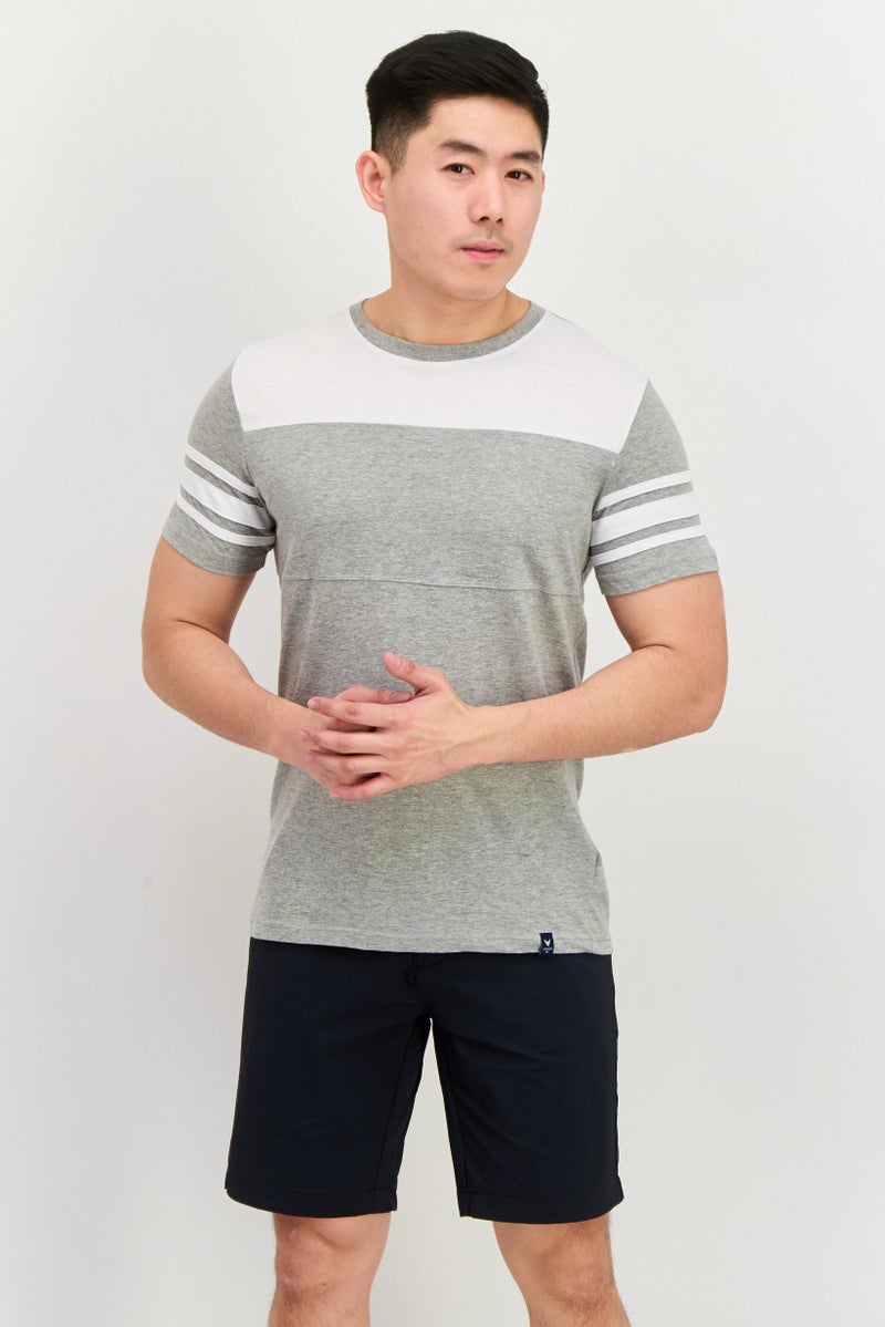 Company Eighty One Men Round Neck Short Sleeves Heather T-Shirt, Grey - Image 1