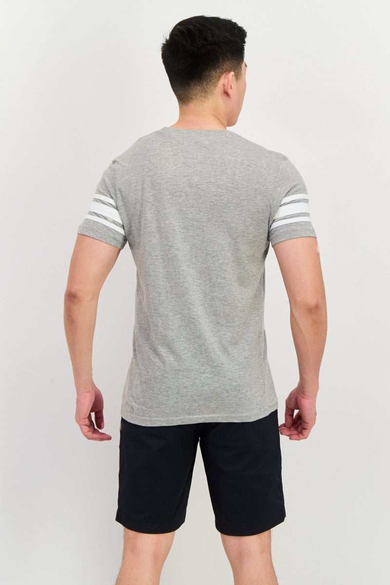 Company Eighty One Men Round Neck Short Sleeves Heather T-Shirt, Grey - Image 3