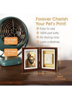 pearhead Dog Or Cat Pawprint Tabletop Photo Frame With Clay Imprint Kit Perfect Keepsake Frame For Pet Lovers Tabletop Pet Keepsake Picture Frame Paw Print Making Kit Included 4" X 6" Photo  - Image 3