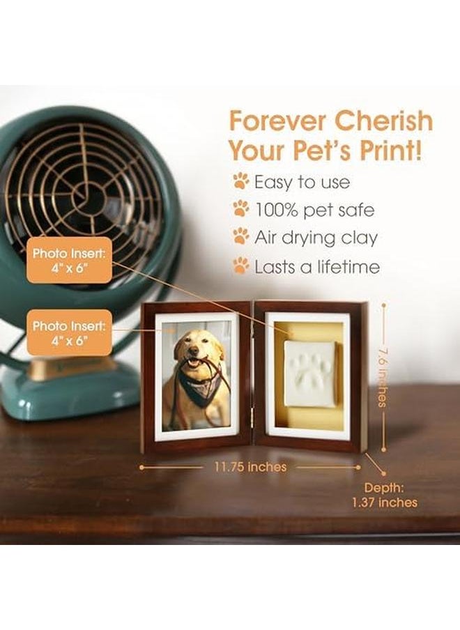 pearhead - Dog Or Cat Pawprint Tabletop Photo Frame With Clay Imprint Kit Perfect Keepsake Frame For Pet Lovers Tabletop Pet Keepsake Picture Frame Paw Print Making Kit Included 4" X 6" Photo - Image 1