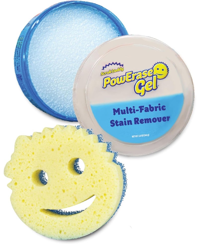 Scrub Daddy PowErase Gel Multi-Fabric Stain Remover + Scrub Mommy Sponge Set, Universal Household Cleaner, Deep Cleaning Sponge for Kitchen, Bathroom & Upholstery, Non-Scratch Cleaning Tool - Image 1