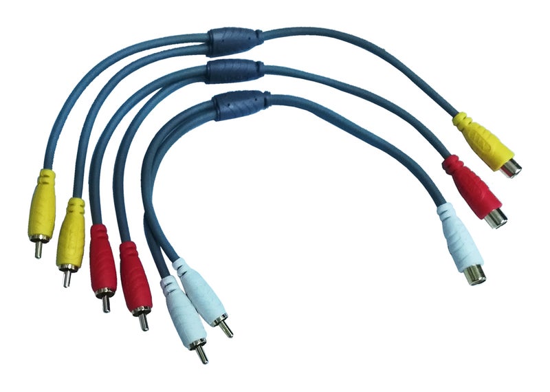 Gadget Wagon RCA Spliiter Composite Red White and Yellow Video 2 Way Splitter Adapter for Connecting 2 Video Devices to 1 Source Device|Set of 3- one in Each Colour|0.3 m Length Each (1 RCA Female -2RCA Male) - Image 5