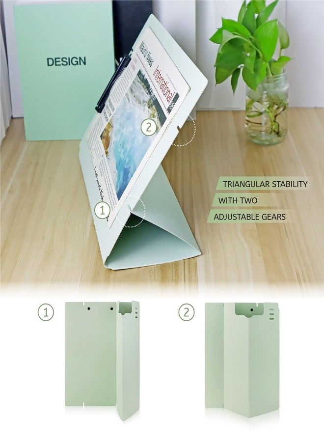 GAUENEEN Free Standing Clipboard and Desktop Stand with Adjustable Buckles Easel Back - Foldable Stand and Document Holder for School, Office and Business Use (9.37 x 12.6 inches) (Light Green) - Image 5