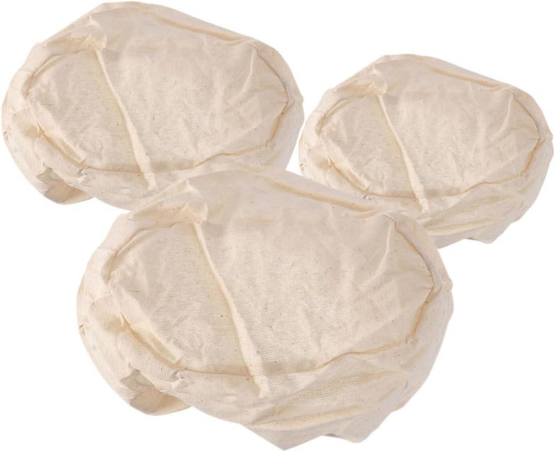 3pcs Bread Banneton Cloth Covers Set 21x15x8cm, 25x15x8cm, 28x15x8cm Cotton Liners for Sourdough Proofing Baskets, Baking Tool for Bread Fermentation and Dough Rising - Image 1