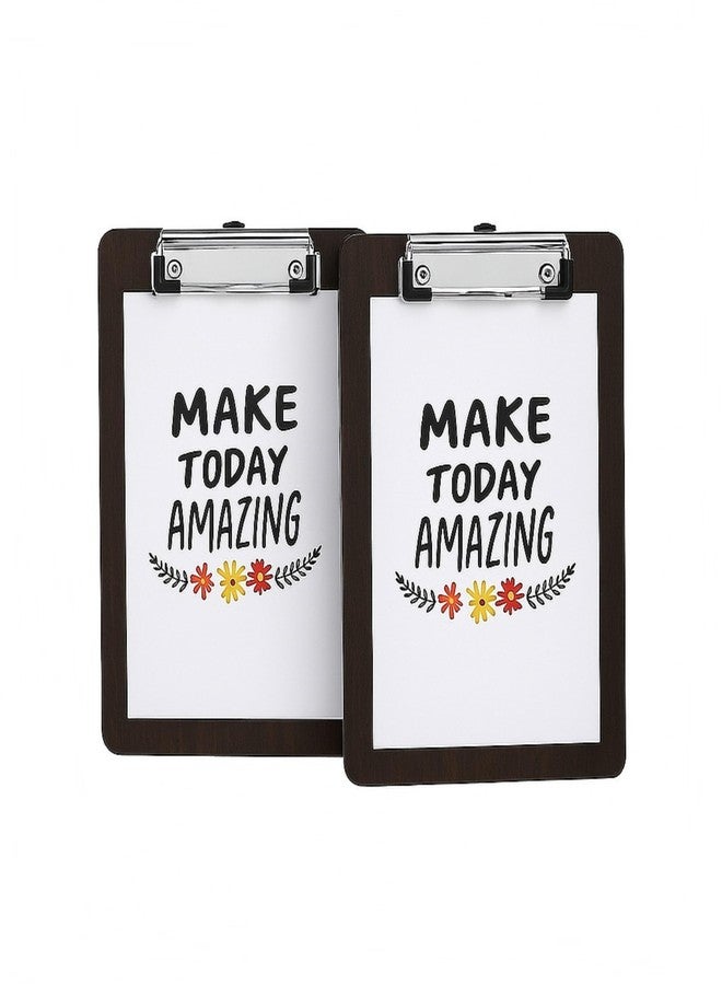 DEAL NUT A5 Mini Clipboard, Clipboard Writing Pad, Small Wooden Hardboard Notepads, A5 Wooden Clip Board, Durable Mini Writing Pad for Restaurant, Office, Classroom Supplies (Pack of 3) - Image 1